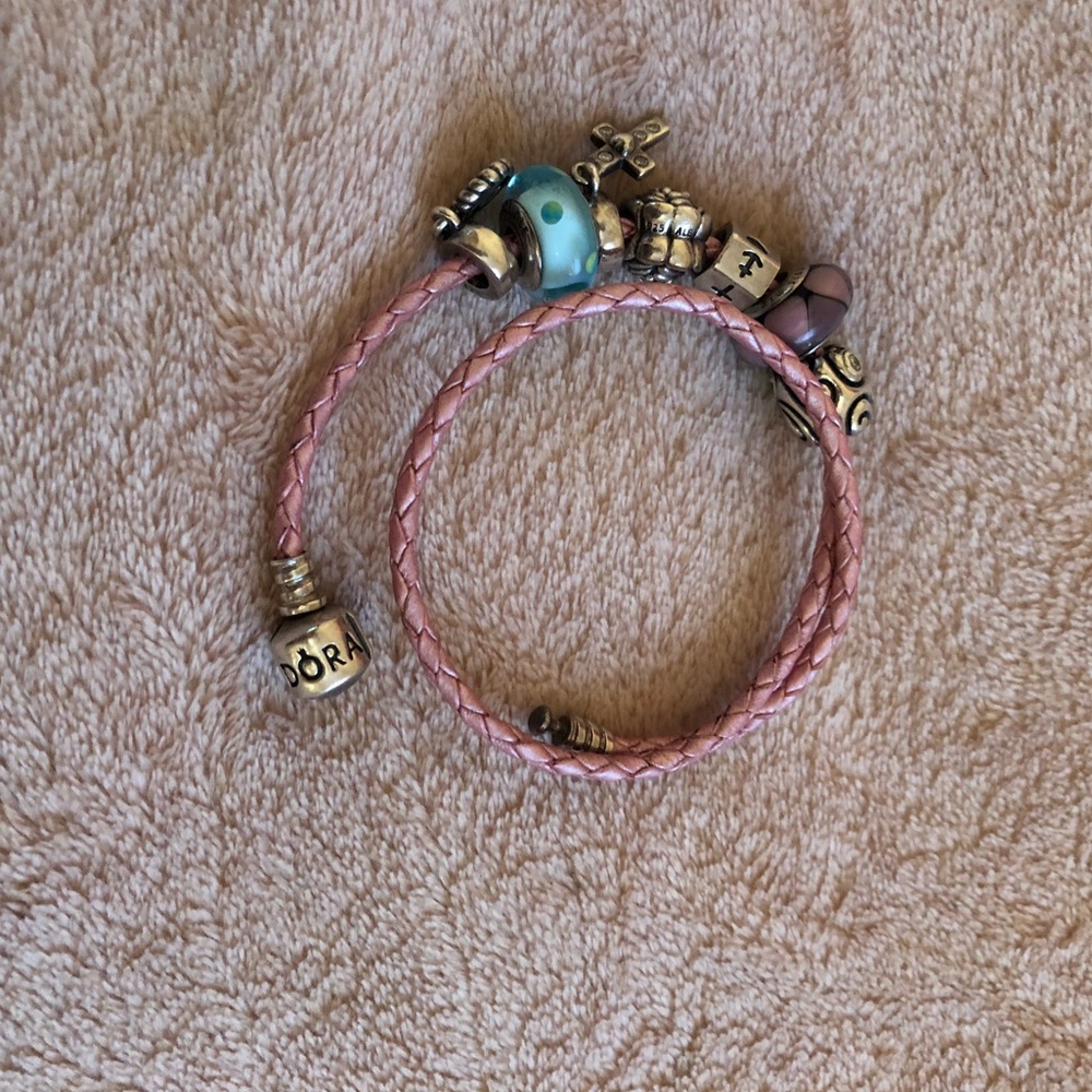 Pink rope pandora bracelet
